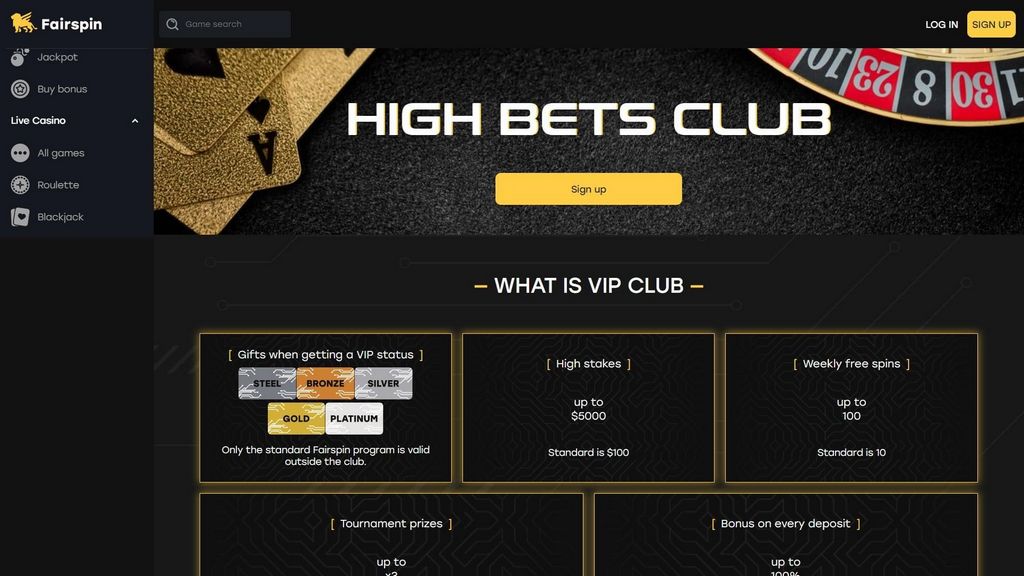 Fairspin Casino saidi ülevaade - Fairspin Casino saidi boonuskood 